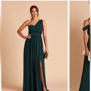 Birdy Grey Grace convertible dress *no slit* in chiffon emerald